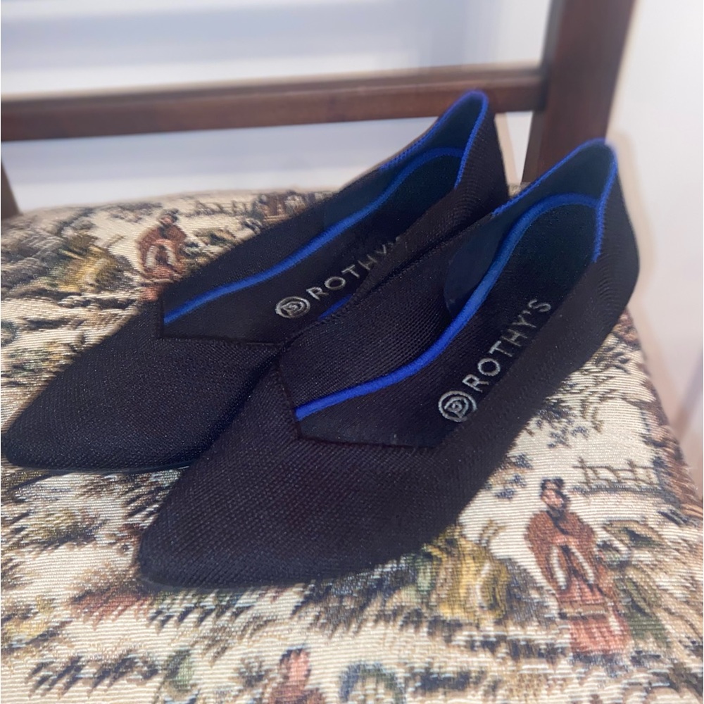 Rothy’s Black Pointed Toe Flat, sz 9.5 - Picture 6 of 15